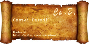 Csatai Dezső névjegykártya